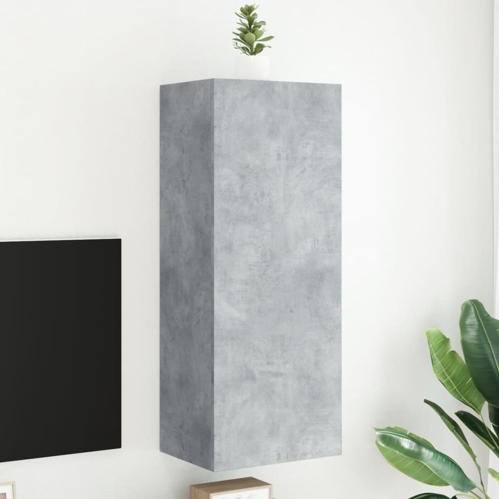 Meuble TV mural gris béton 40,5x30x102 cm bois d'ingénierie - XIOS