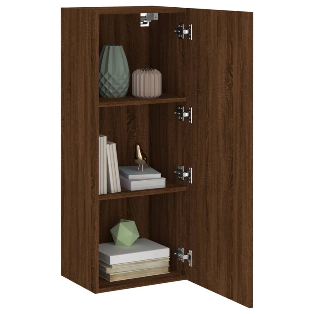 Meuble TV mural chêne marron 40,5x30x102 cm bois d'ingénierie - XIOS