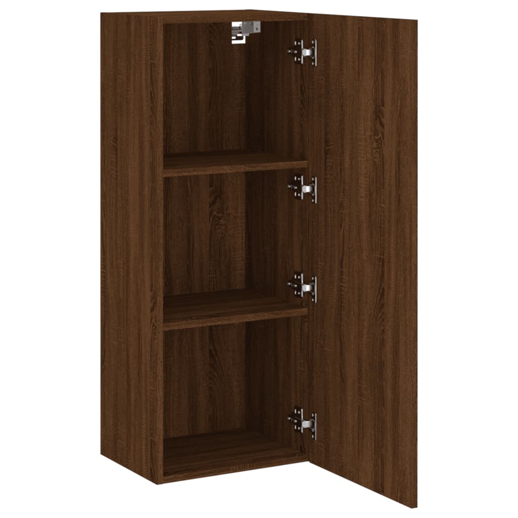 Meuble TV mural chêne marron 40,5x30x102 cm bois d'ingénierie - XIOS