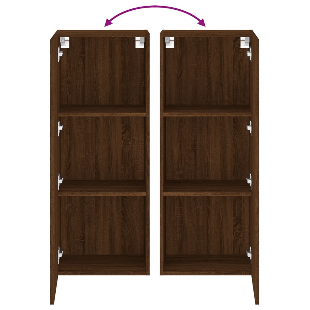 Meuble TV mural chêne marron 40,5x30x102 cm bois d'ingénierie - XIOS