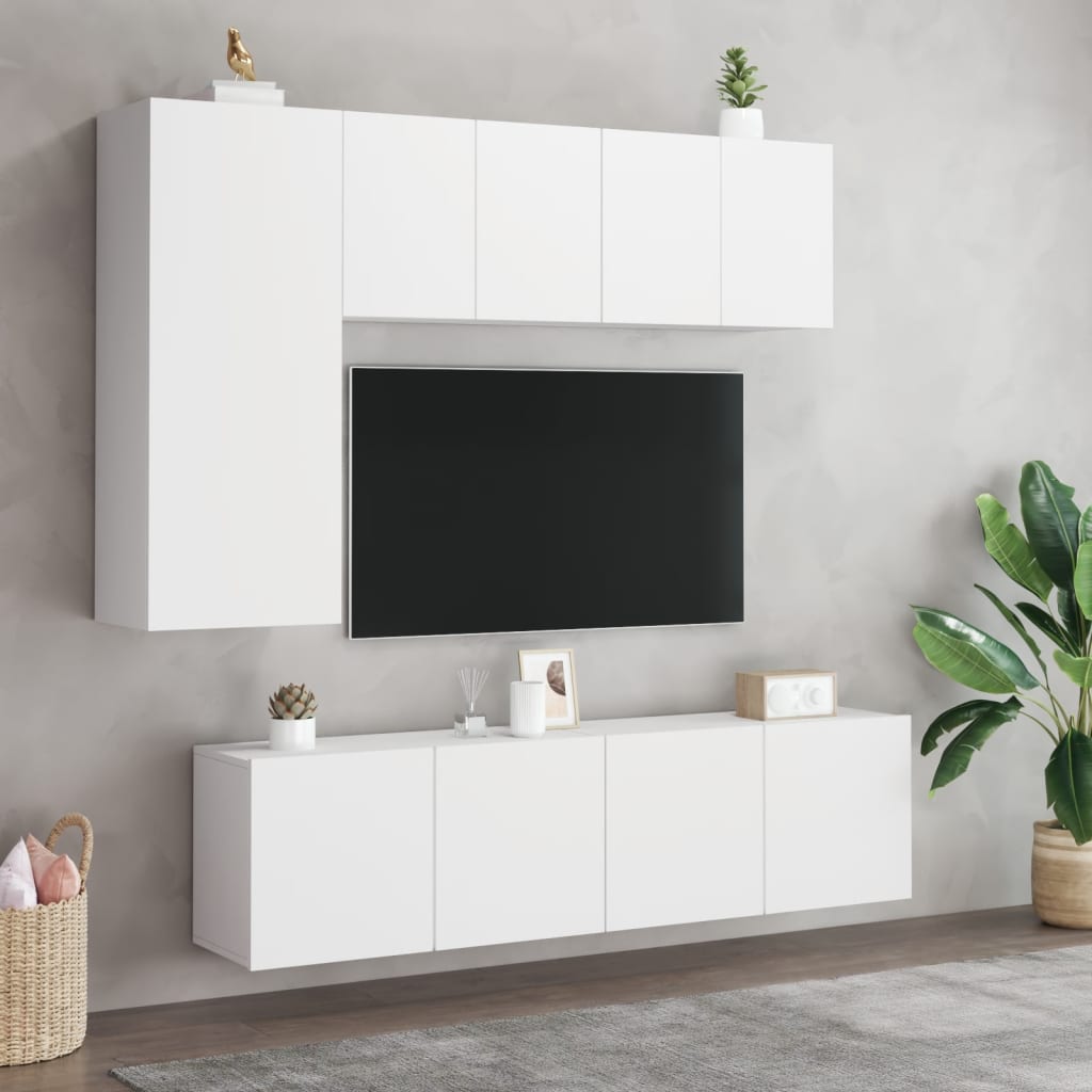 Meubles TV muraux 2 pcs blanc 60x30x41 cm - XIOS