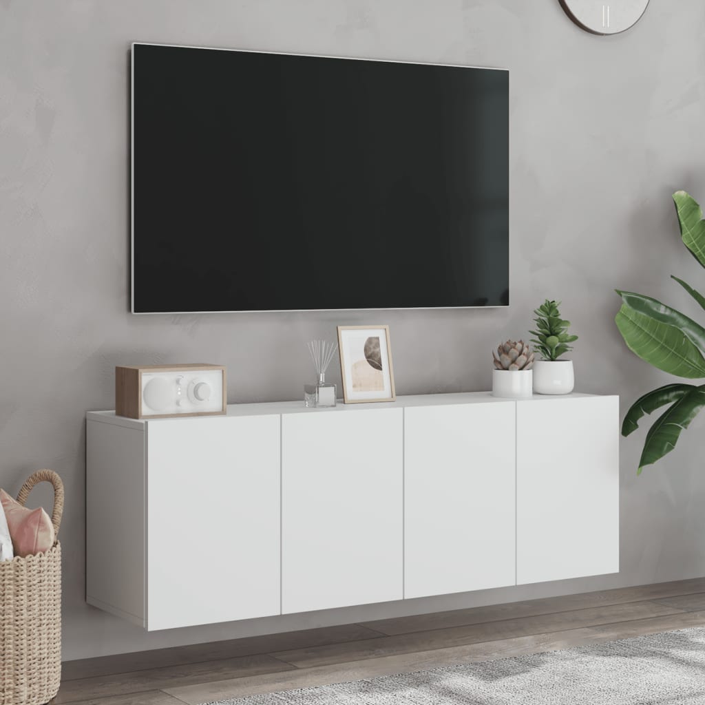 Meubles TV muraux 2 pcs blanc 60x30x41 cm - XIOS
