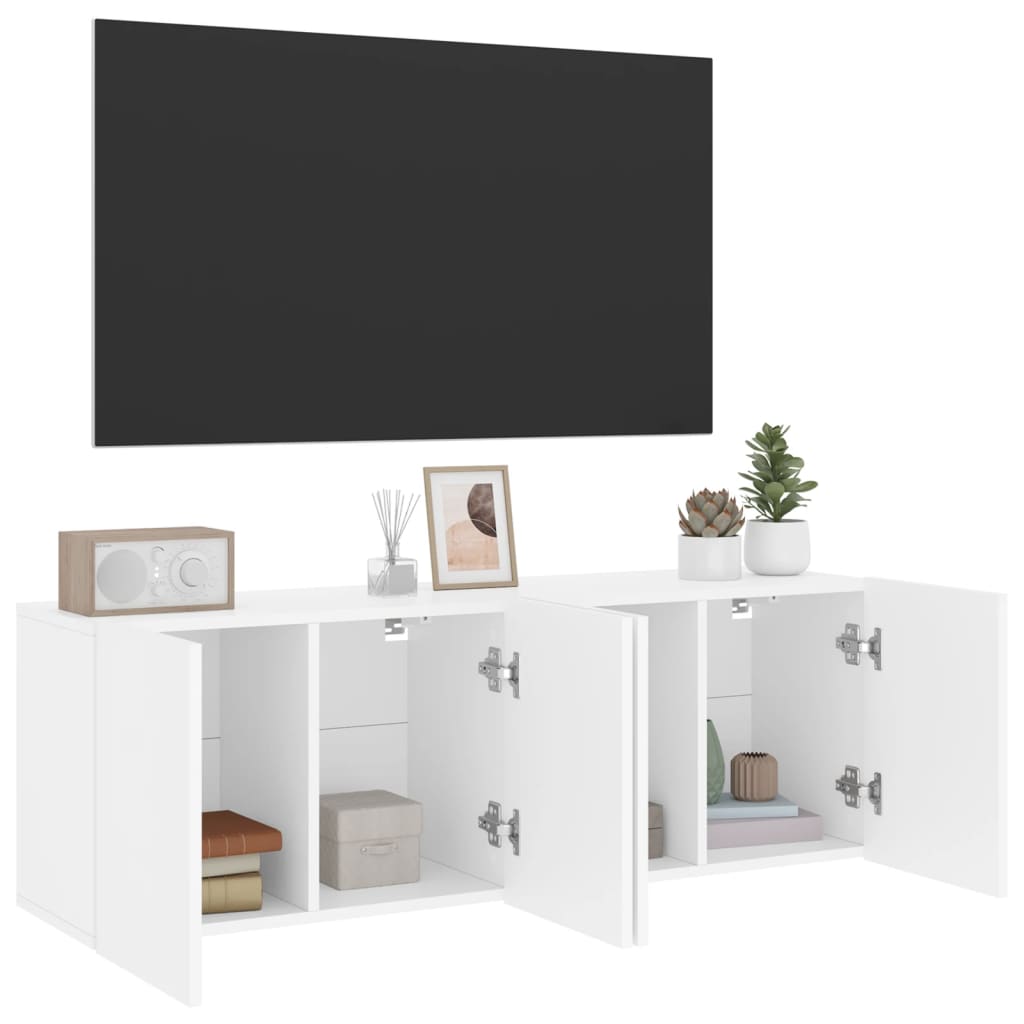 Meubles TV muraux 2 pcs blanc 60x30x41 cm - XIOS