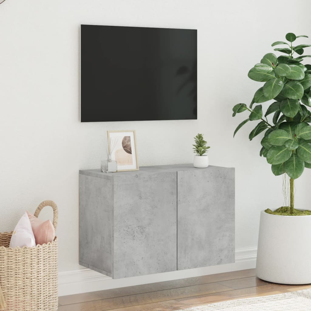 Meuble TV mural gris béton 60x30x41 cm - XIOS