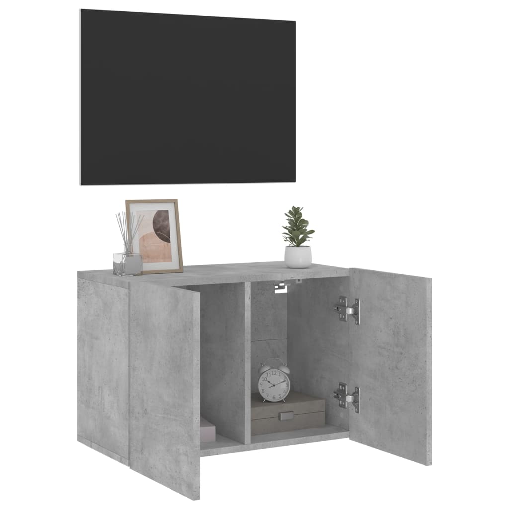 Meuble TV mural gris béton 60x30x41 cm - XIOS