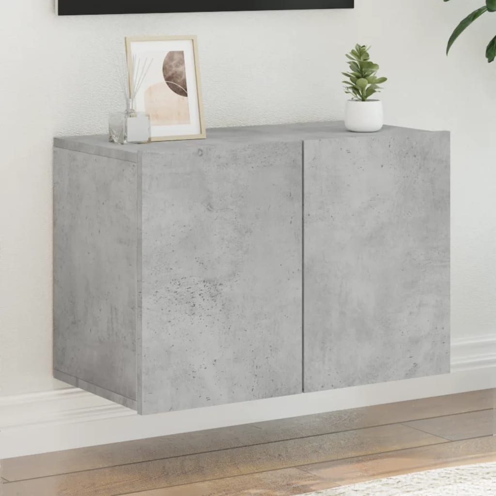Meuble TV mural gris béton 60x30x41 cm - XIOS