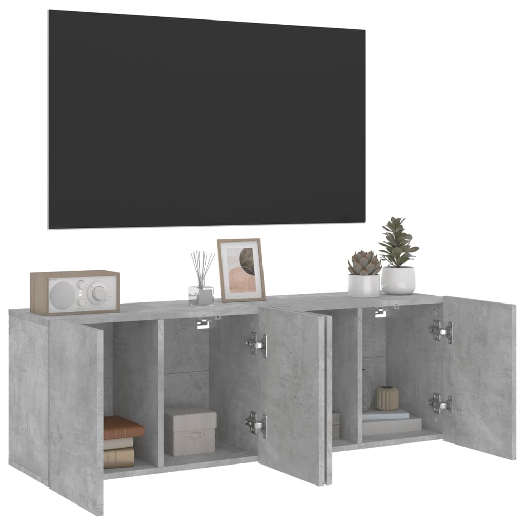 Meubles TV muraux 2 pcs gris béton 60x30x41 cm - XIOS