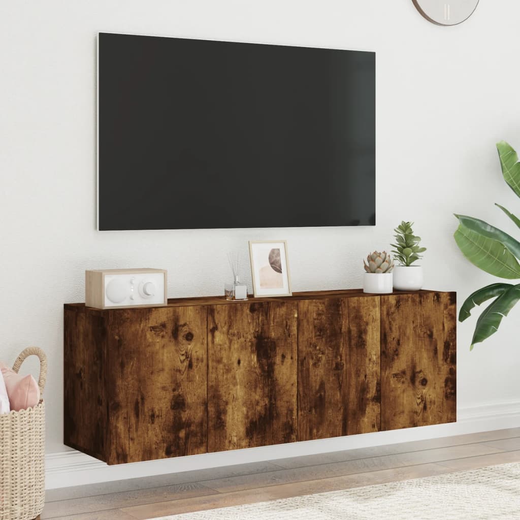 Meubles TV muraux 2 pcs chêne fumé 60x30x41 cm - XIOS