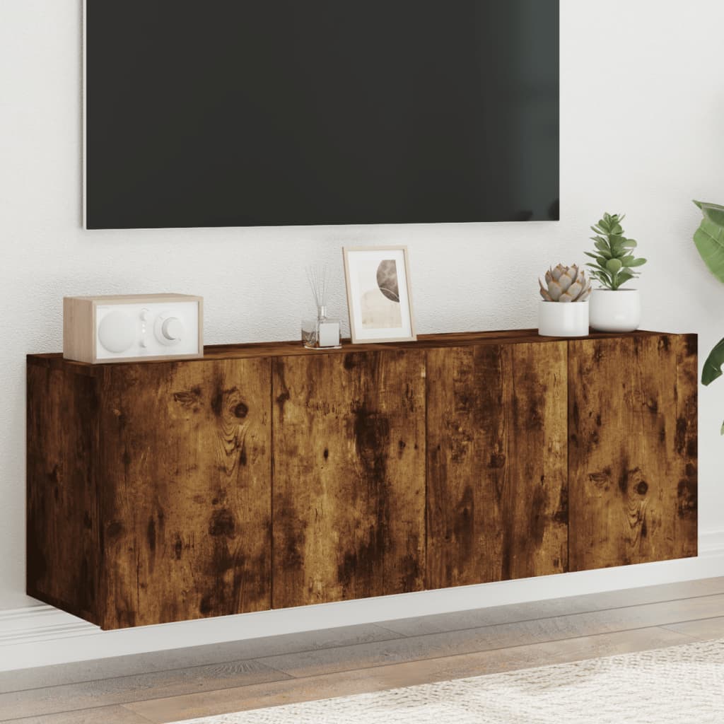 Meubles TV muraux 2 pcs chêne fumé 60x30x41 cm - XIOS