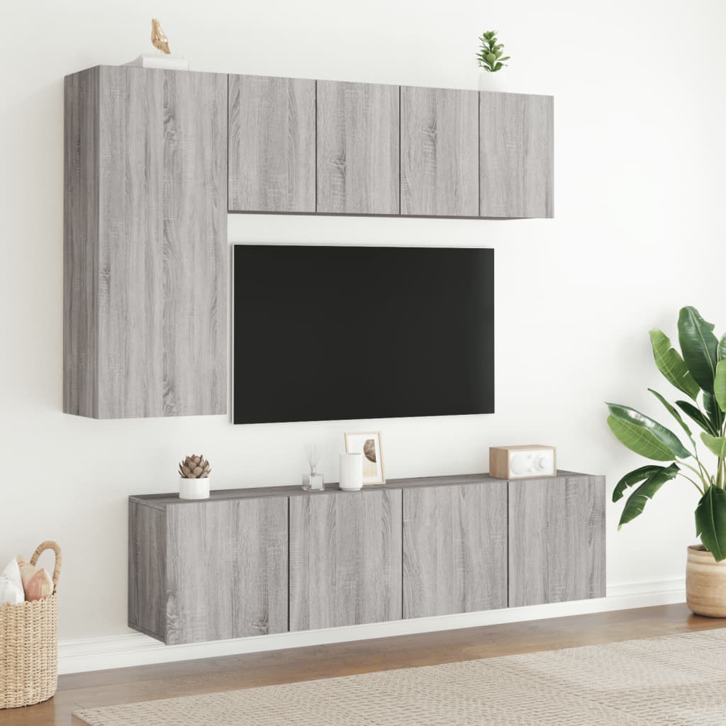Meubles TV muraux 2 pcs sonoma gris 60x30x41 cm - XIOS