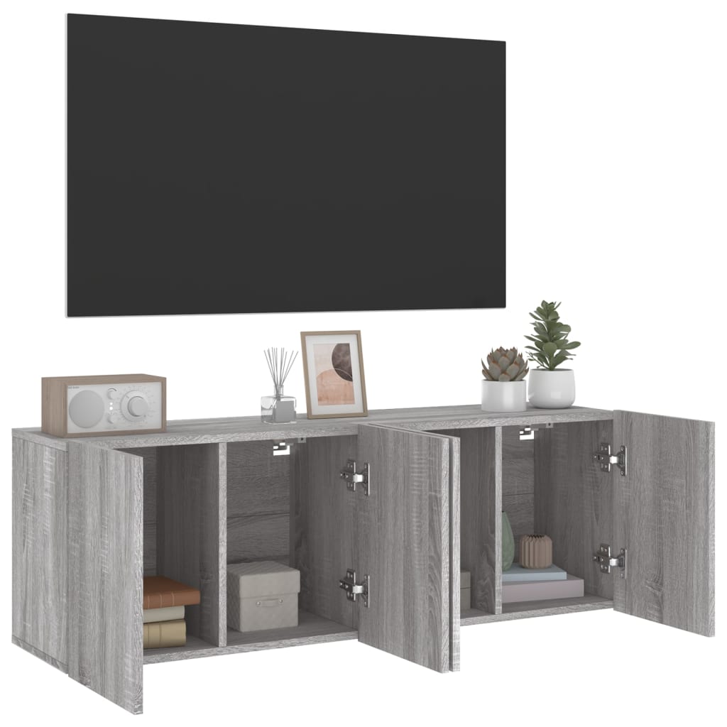 Meubles TV muraux 2 pcs sonoma gris 60x30x41 cm - XIOS