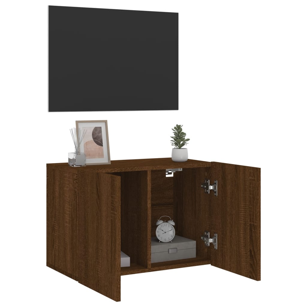 Meuble TV mural chêne marron 60x30x41 cm - XIOS