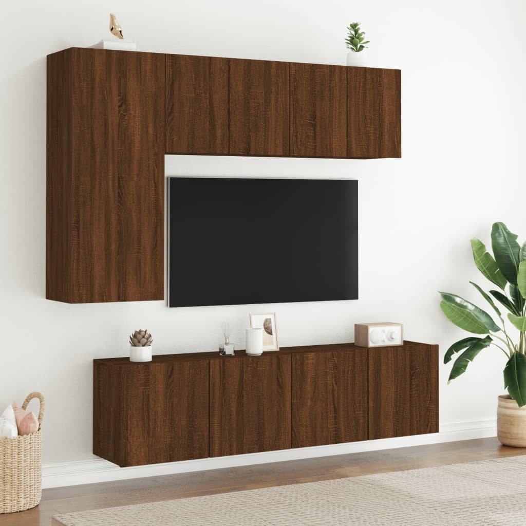 Meuble TV mural chêne marron 60x30x41 cm - XIOS