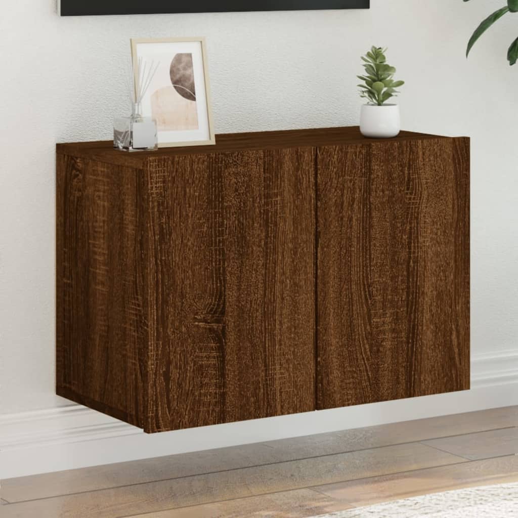 Meuble TV mural chêne marron 60x30x41 cm - XIOS
