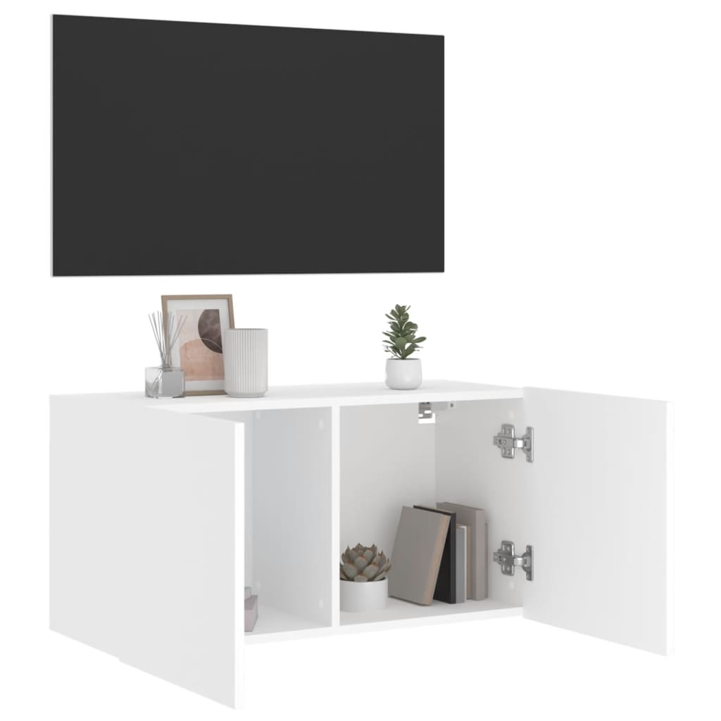 Meuble TV mural blanc 80x30x41 cm - XIOS