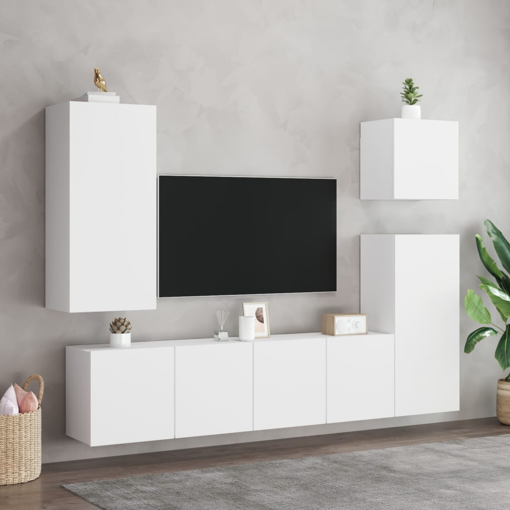 Meuble TV mural blanc 80x30x41 cm - XIOS