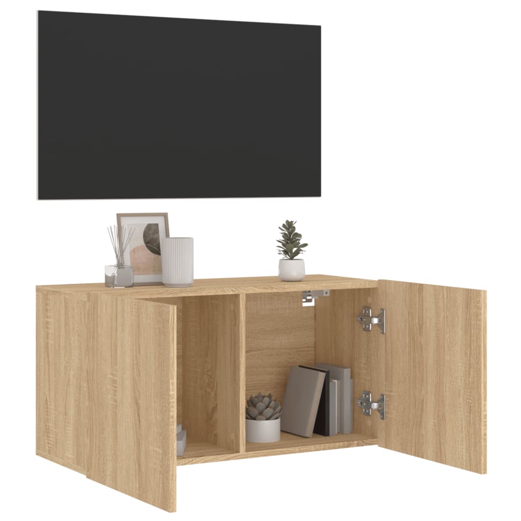 Meuble TV mural chêne sonoma 80x30x41 cm - XIOS