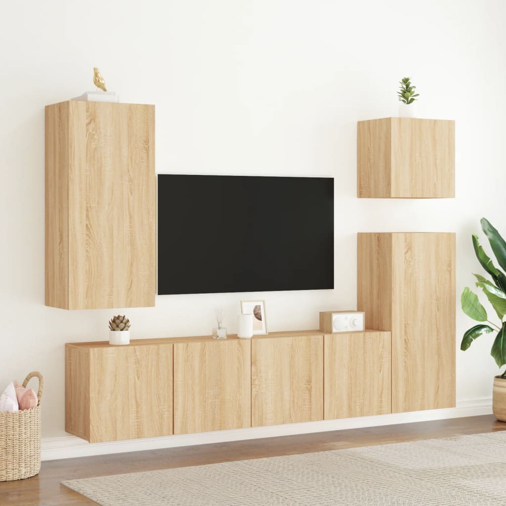 Meuble TV mural chêne sonoma 80x30x41 cm - XIOS