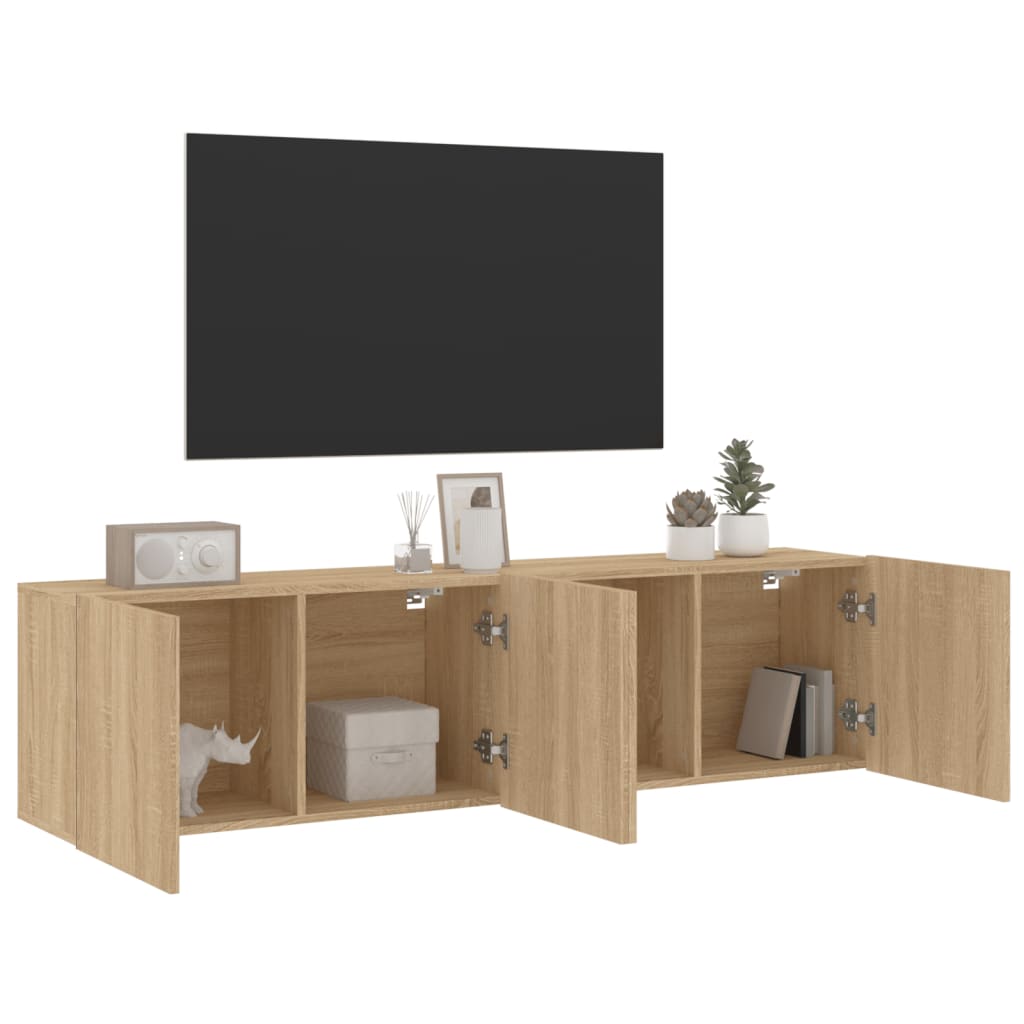 Meubles TV muraux 2 pcs chêne sonoma 80x30x41 cm - XIOS