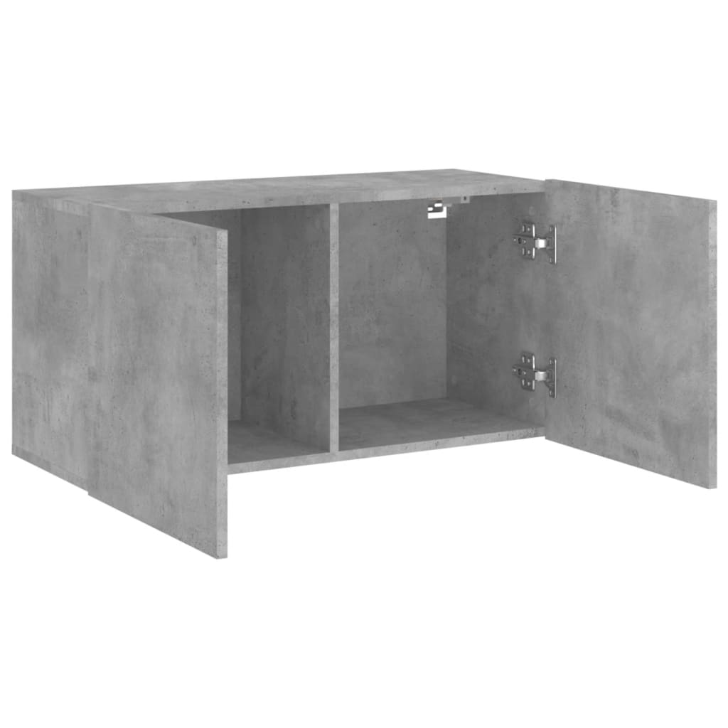 Meuble TV mural gris béton 80x30x41 cm - XIOS