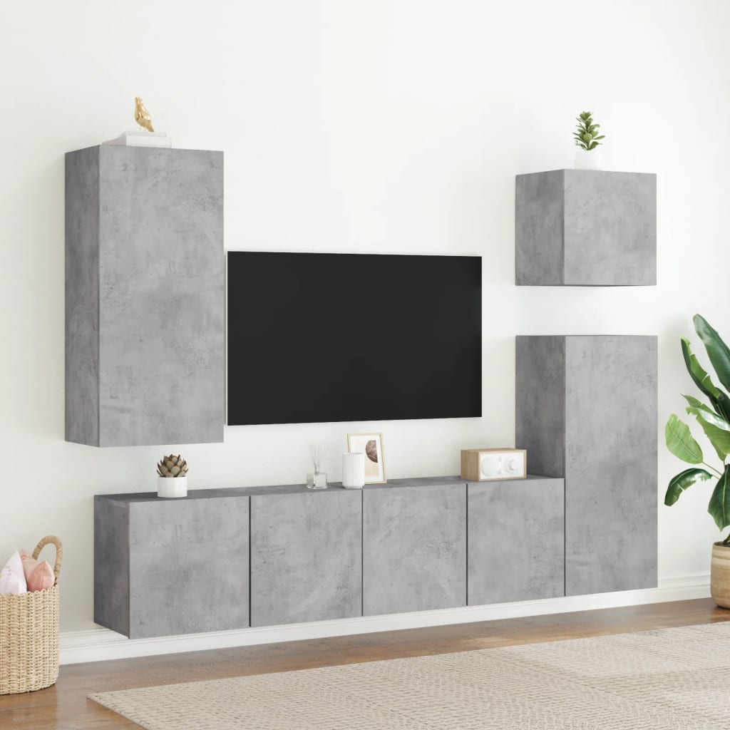 Meuble TV mural gris béton 80x30x41 cm - XIOS