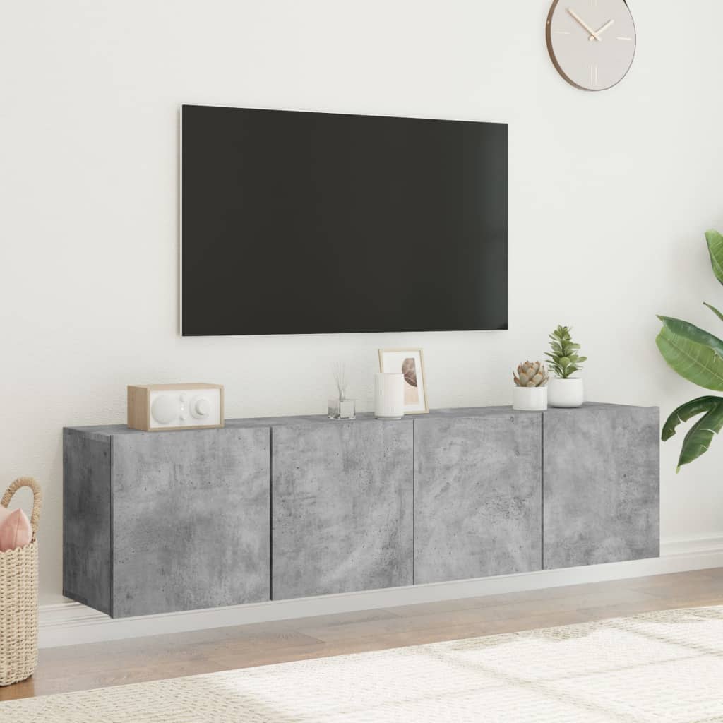 Meubles TV muraux 2 pcs gris béton 80x30x41 cm - XIOS