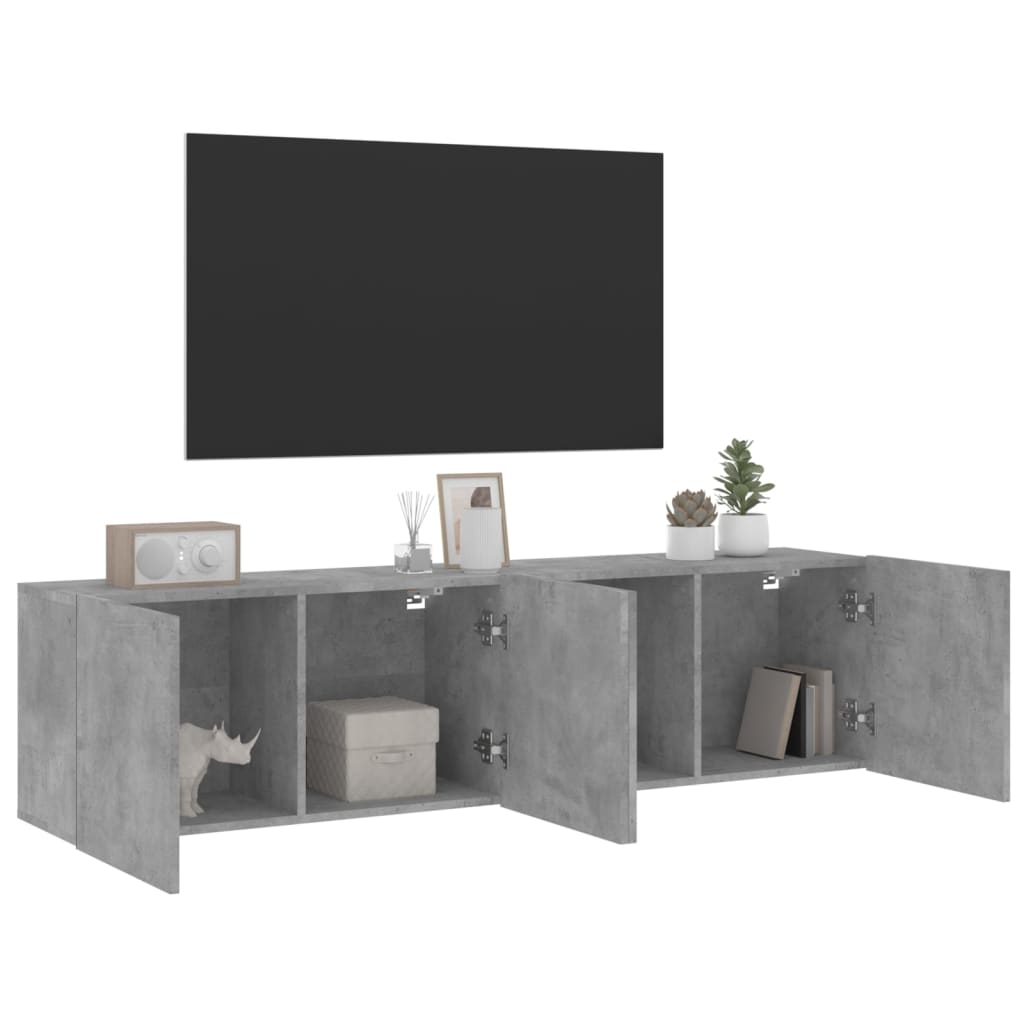 Meubles TV muraux 2 pcs gris béton 80x30x41 cm - XIOS