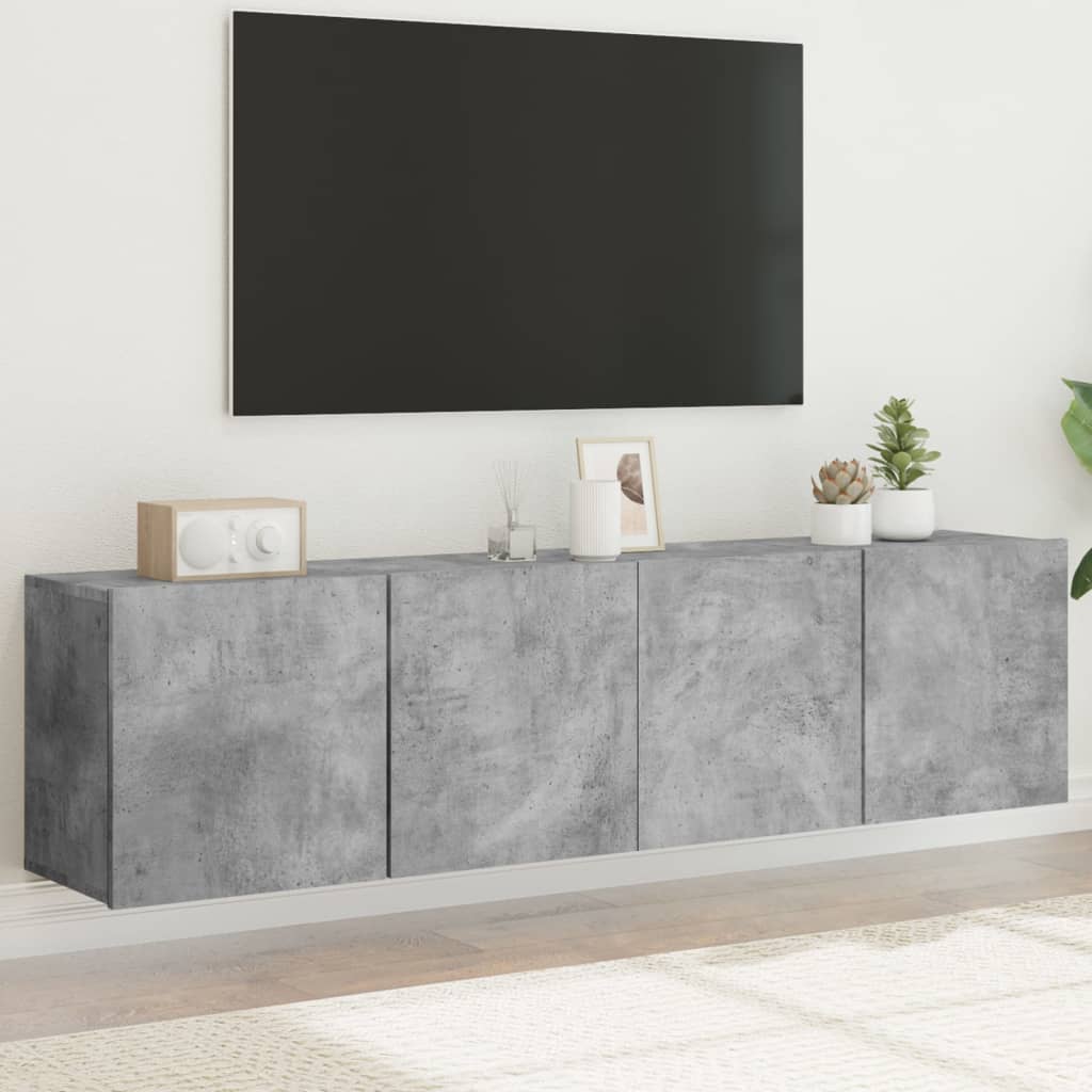 Meubles TV muraux 2 pcs gris béton 80x30x41 cm - XIOS