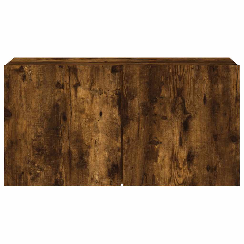 Meuble TV mural chêne fumé 80x30x41 cm - XIOS
