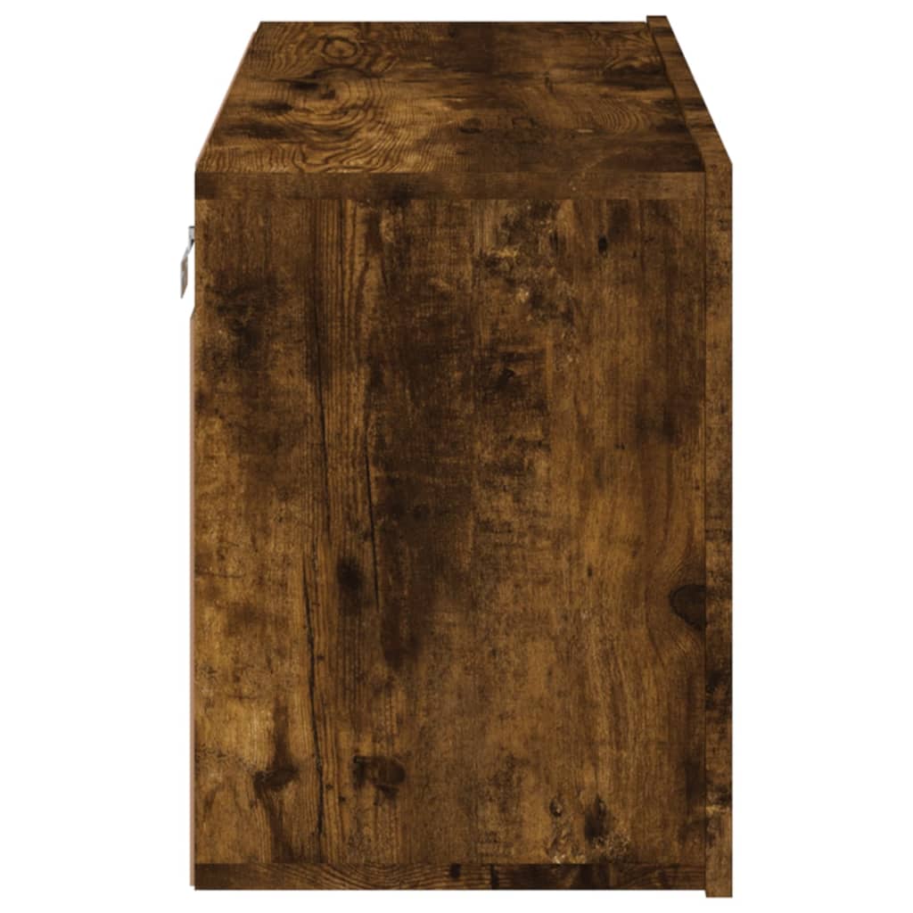 Meuble TV mural chêne fumé 80x30x41 cm - XIOS