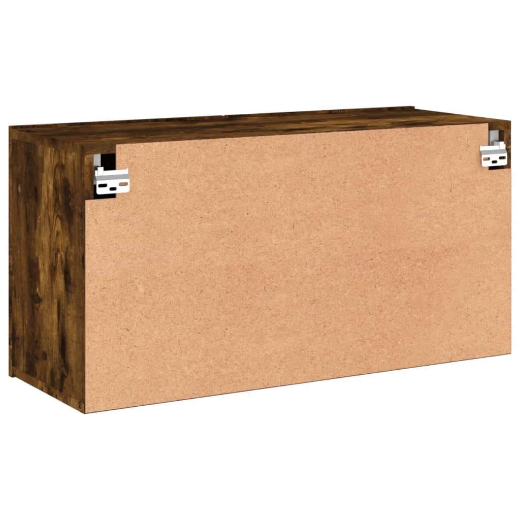 Meuble TV mural chêne fumé 80x30x41 cm - XIOS