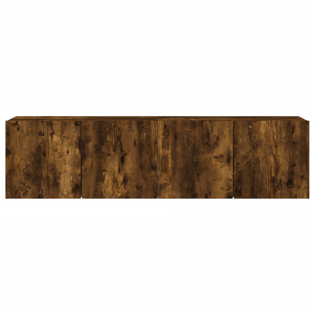 Meubles TV muraux 2 pcs chêne fumé 80x30x41 cm - XIOS