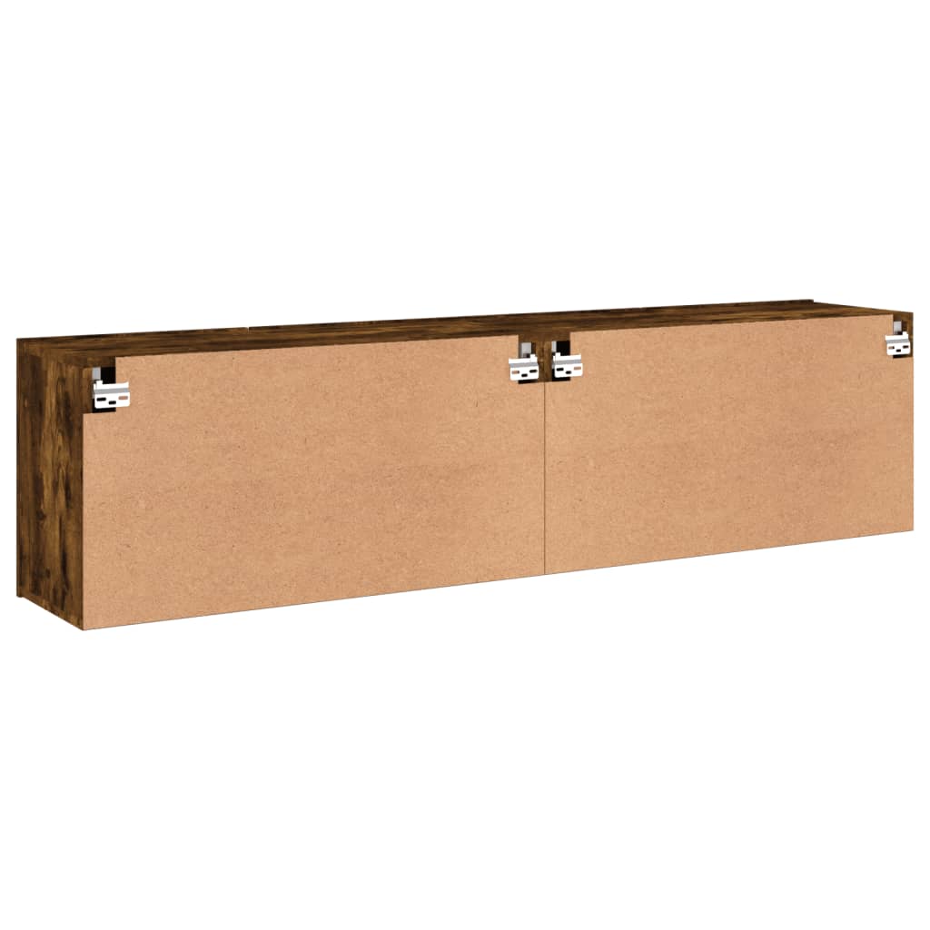 Meubles TV muraux 2 pcs chêne fumé 80x30x41 cm - XIOS