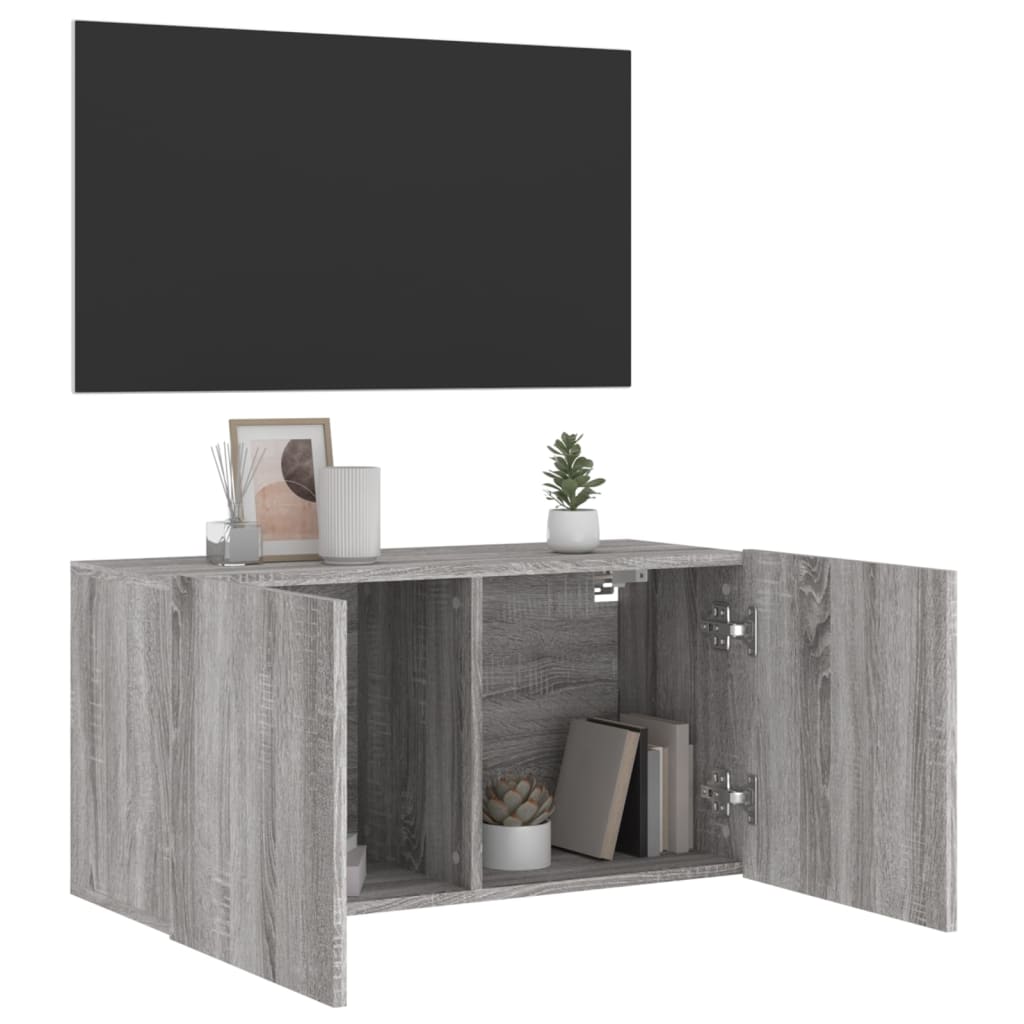 Meuble TV mural sonoma gris 80x30x41 cm - XIOS