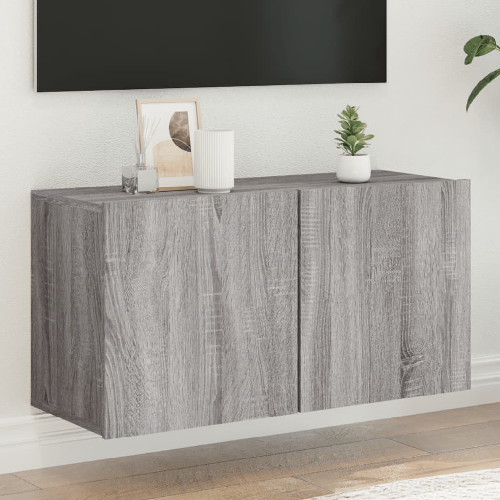 Meuble TV mural sonoma gris 80x30x41 cm - XIOS