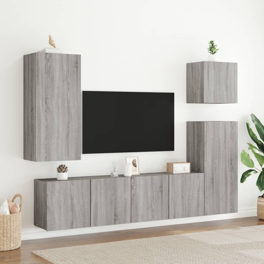 Meubles TV muraux 2 pcs sonoma gris 80x30x41 cm - XIOS