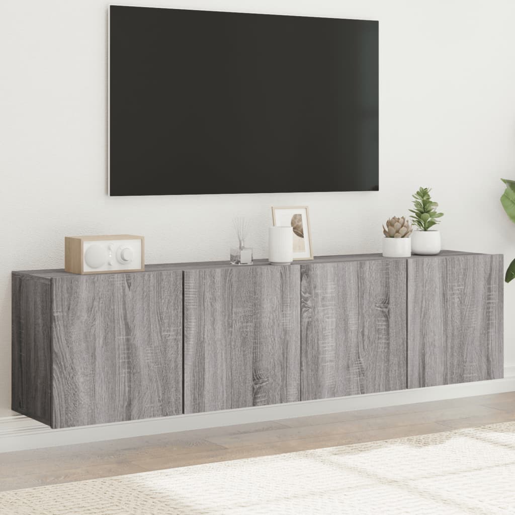 Meubles TV muraux 2 pcs sonoma gris 80x30x41 cm - XIOS