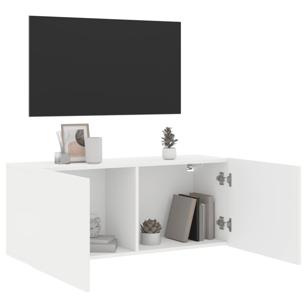 Meuble TV mural blanc 100x30x41 cm - XIOS