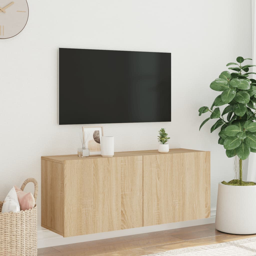 Meuble TV mural chêne sonoma 100x30x41 cm - XIOS