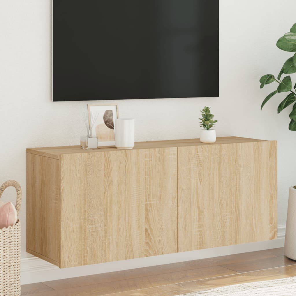 Meuble TV mural chêne sonoma 100x30x41 cm - XIOS