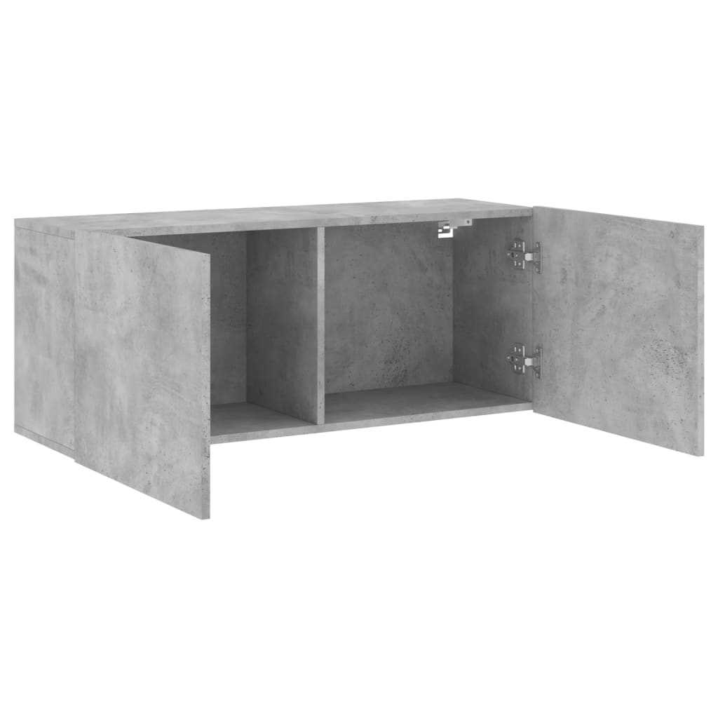 Meuble TV mural gris béton 100x30x41 cm - XIOS