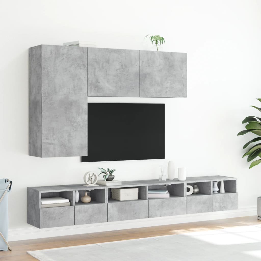 Meuble TV mural gris béton 100x30x41 cm - XIOS