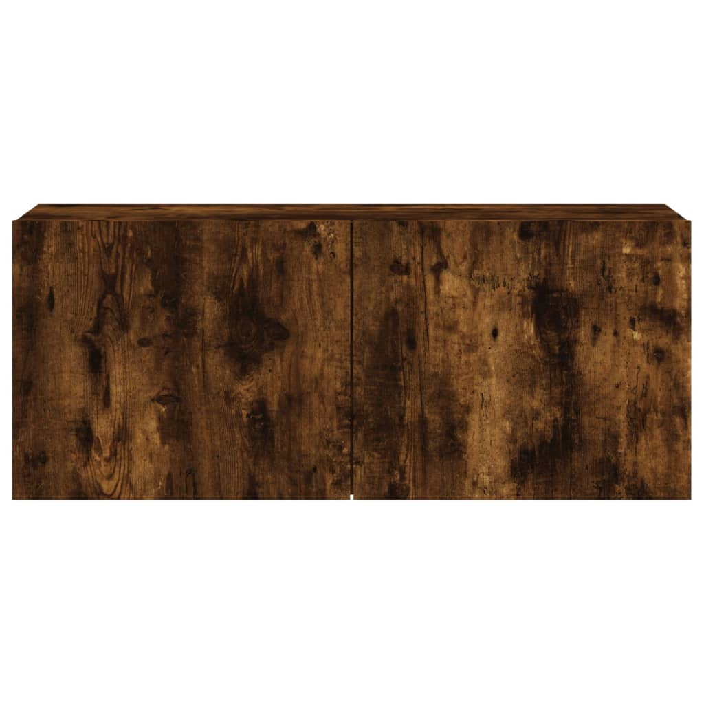 Meuble TV mural chêne fumé 100x30x41 cm - XIOS