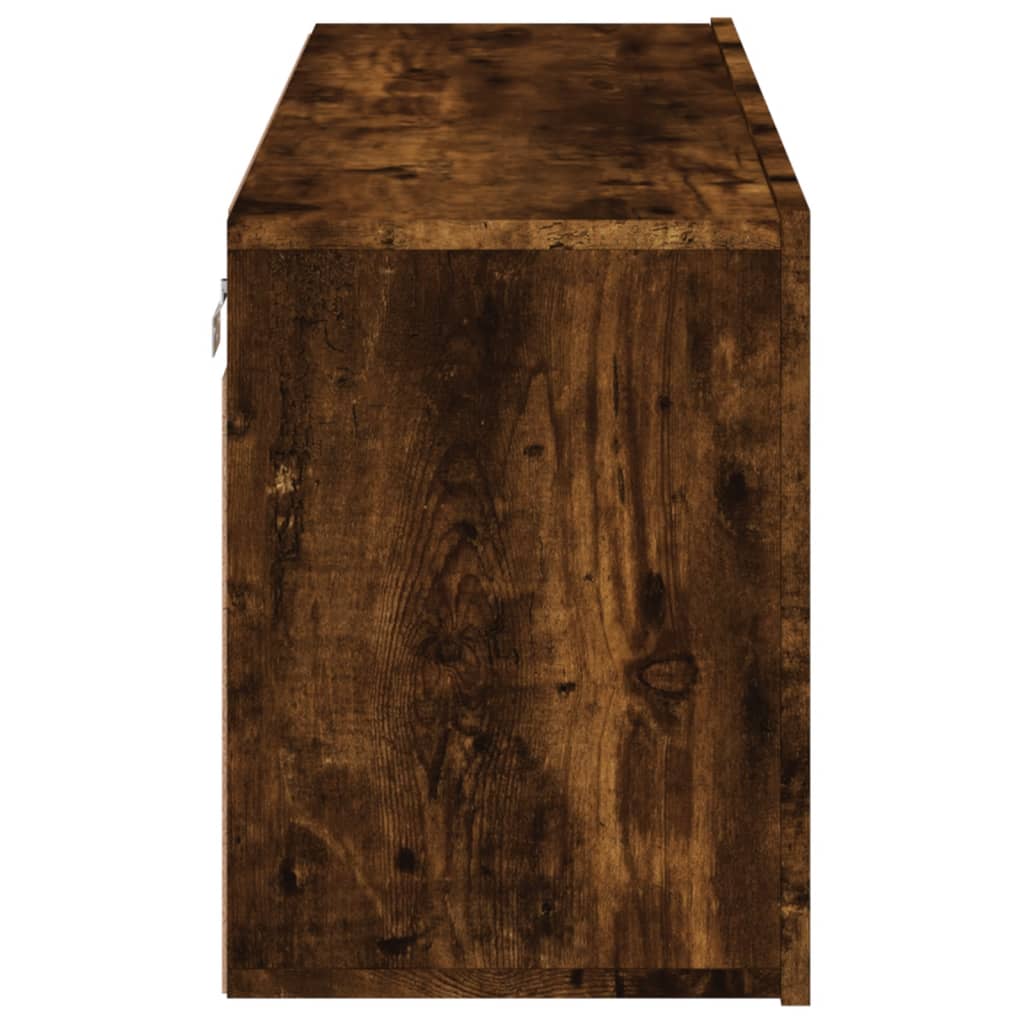 Meuble TV mural chêne fumé 100x30x41 cm - XIOS