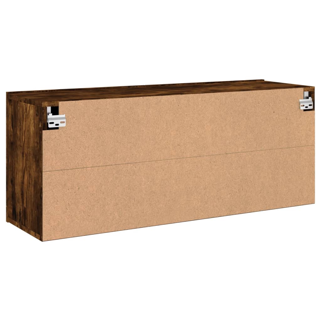 Meuble TV mural chêne fumé 100x30x41 cm - XIOS