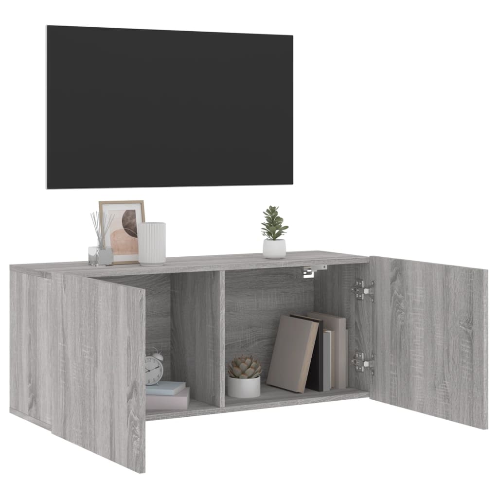 Meuble TV mural sonoma gris 100x30x41 cm - XIOS