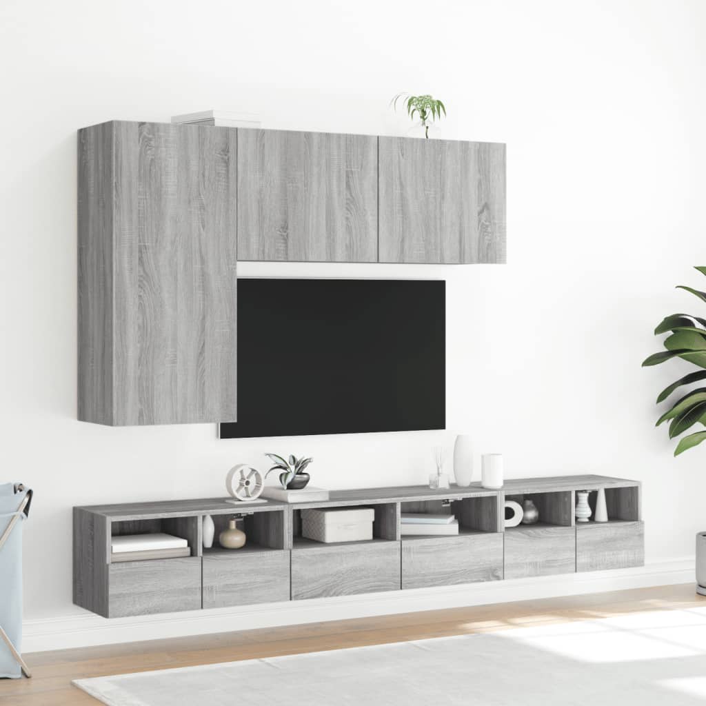 Meuble TV mural sonoma gris 100x30x41 cm - XIOS