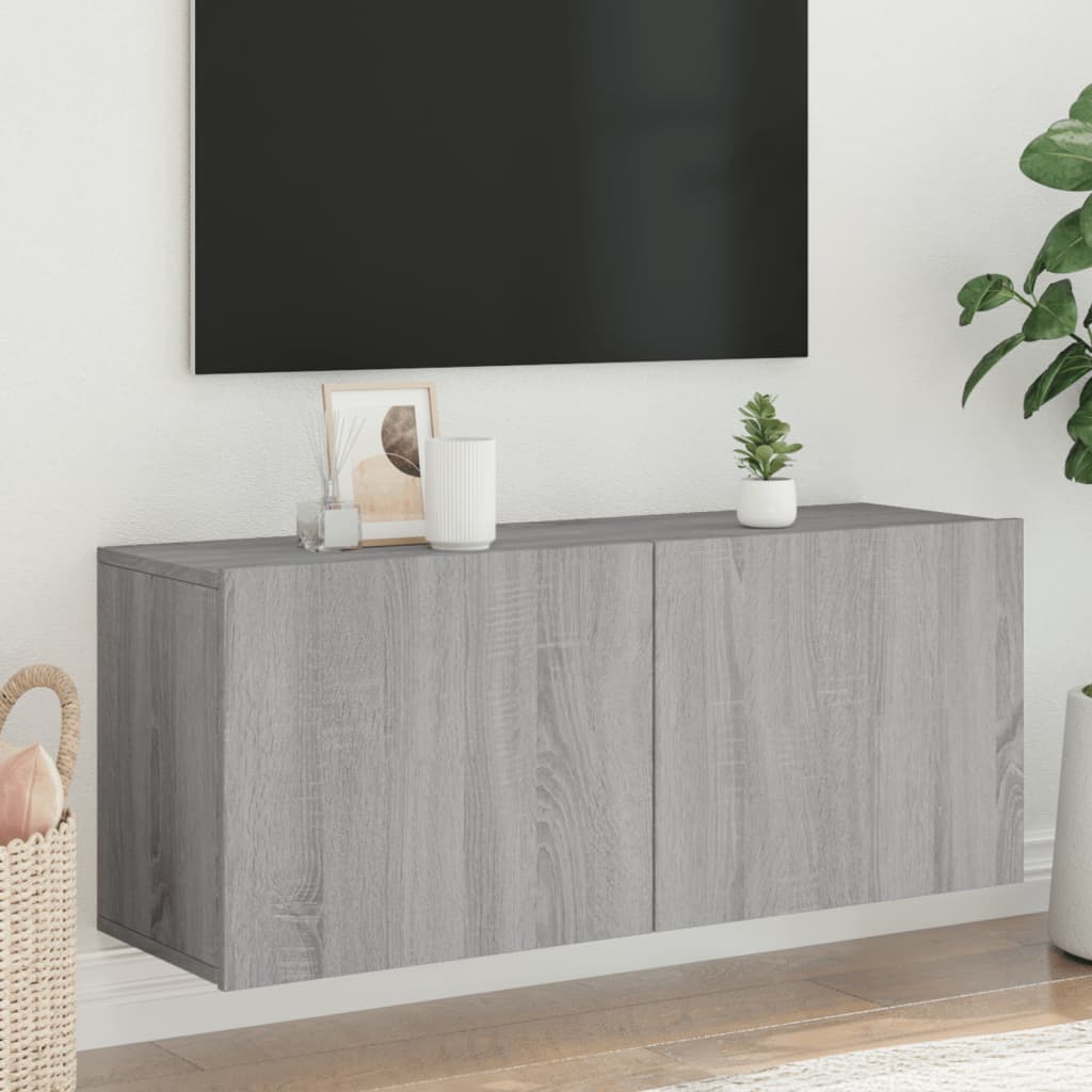 Meuble TV mural sonoma gris 100x30x41 cm - XIOS