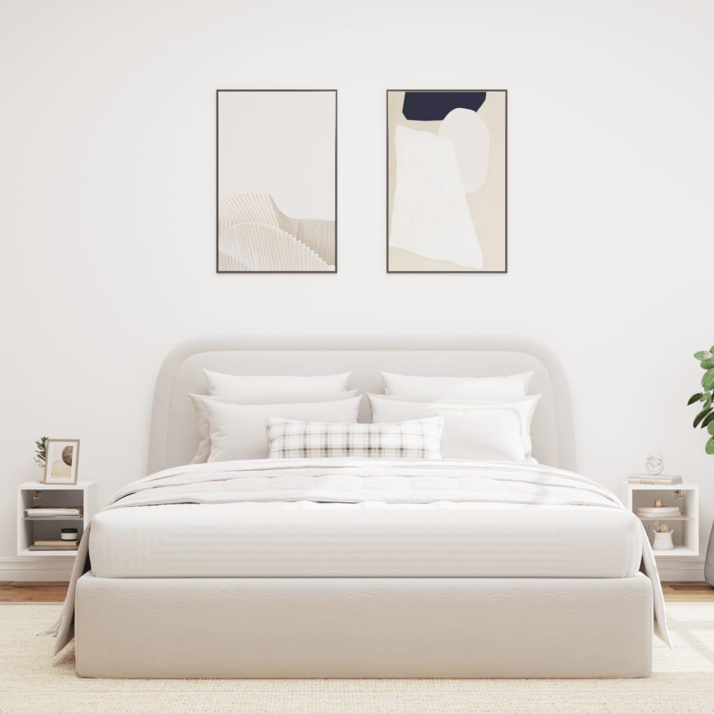 Meubles TV muraux avec lumières LED 2 pcs blanc 30x28,5x30 cm - XIOS