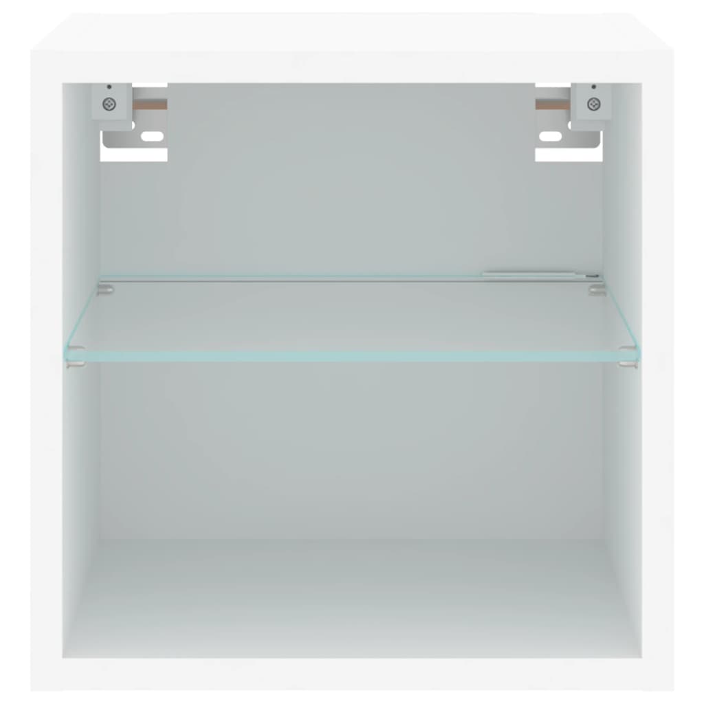 Meubles TV muraux avec lumières LED 2 pcs blanc 30x28,5x30 cm - XIOS